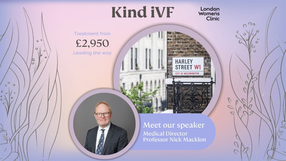 Fertility event in London, Welcome to Kind IVF in-person seminar graphic.